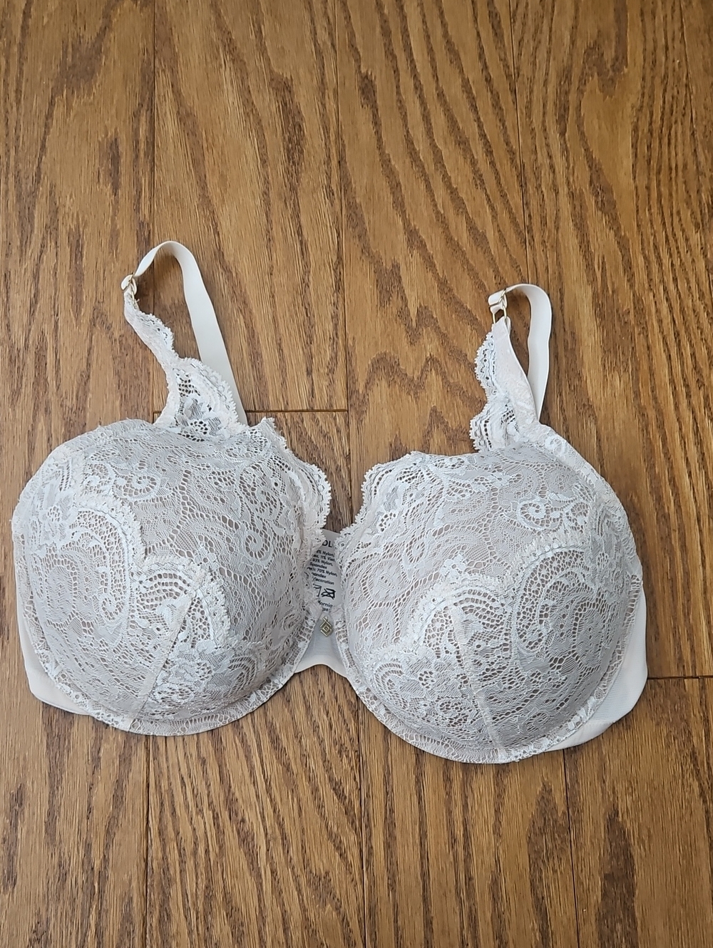 ThirdLove 24/7 Lace Contour Plunge Bra White / Beige Size 42D